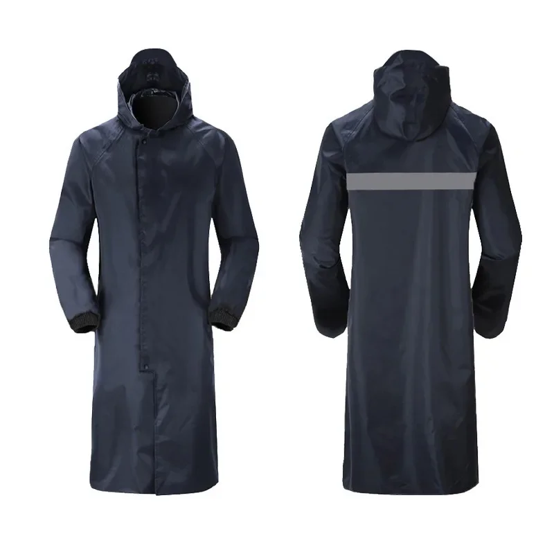 Thickened Oxford Cloth Long Raincoat Men\'s Adult Reflective Raincoat Outdoor Single-Step Labor Protection One-Piece Raincoat