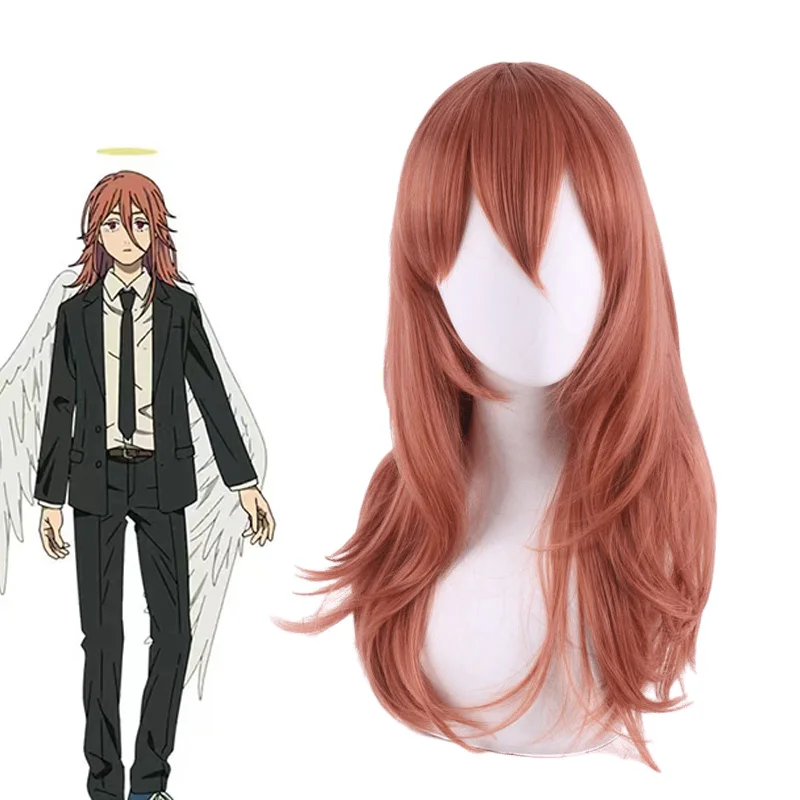 Cosplay Anime Engel Teufel Perücke Kettensäge Mann Cosplay Lange Orange Haar Synthetische Perücken Weihnachten Kleid Up Party Perücken Kostüme Requisiten