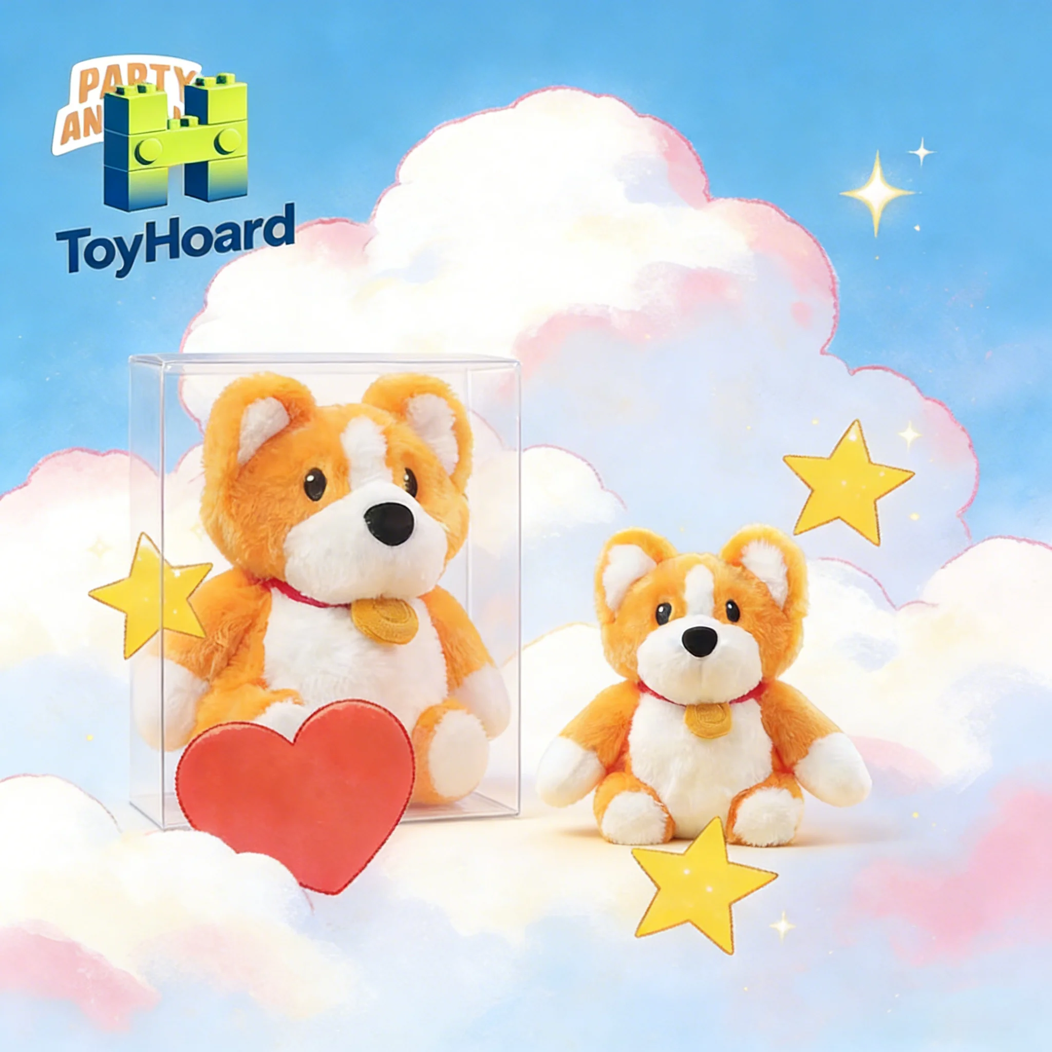 PartyAnimals Game Figures Plush Toys Nemo  Plush Toys Corgi Dog Plush Toy Sitting Posture Doll Birthday Gift for Kids