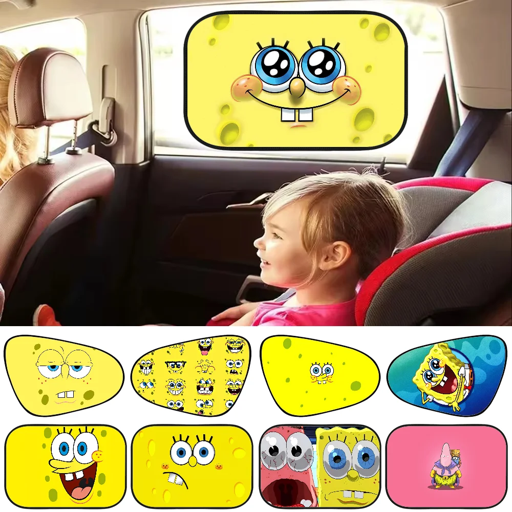 

Коврик для детской спальни S-SpongeBobs, автомобильный козырек от солнца, защита от ультрафиолета, электростатическая адсорбция, автомобиль для детей, универсальная автозанавеска