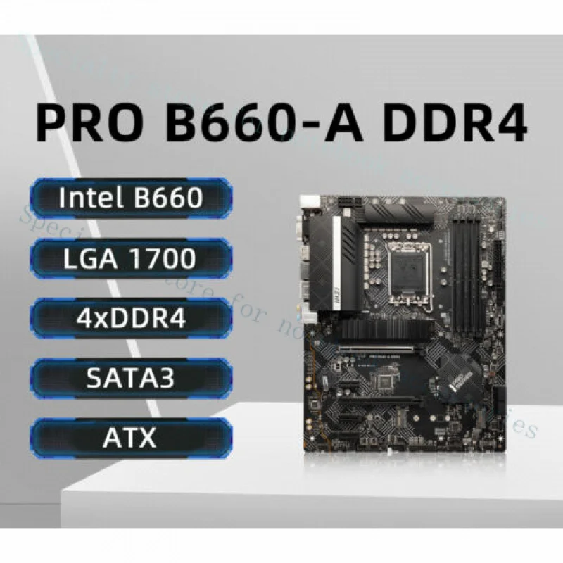 

A++ для MSI PRO B660-A Материнская плата DDR4 Поддержка процессора i5/i7/i9-13/14 4xDDR4 LGA1700