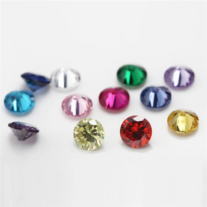 1 pz Per colori totale 12 pz dimensioni 4mm ~ 10mm taglio rotondo sciolto Cubic Zirconia pietra sintetica Corundum5 # Spinel113 #