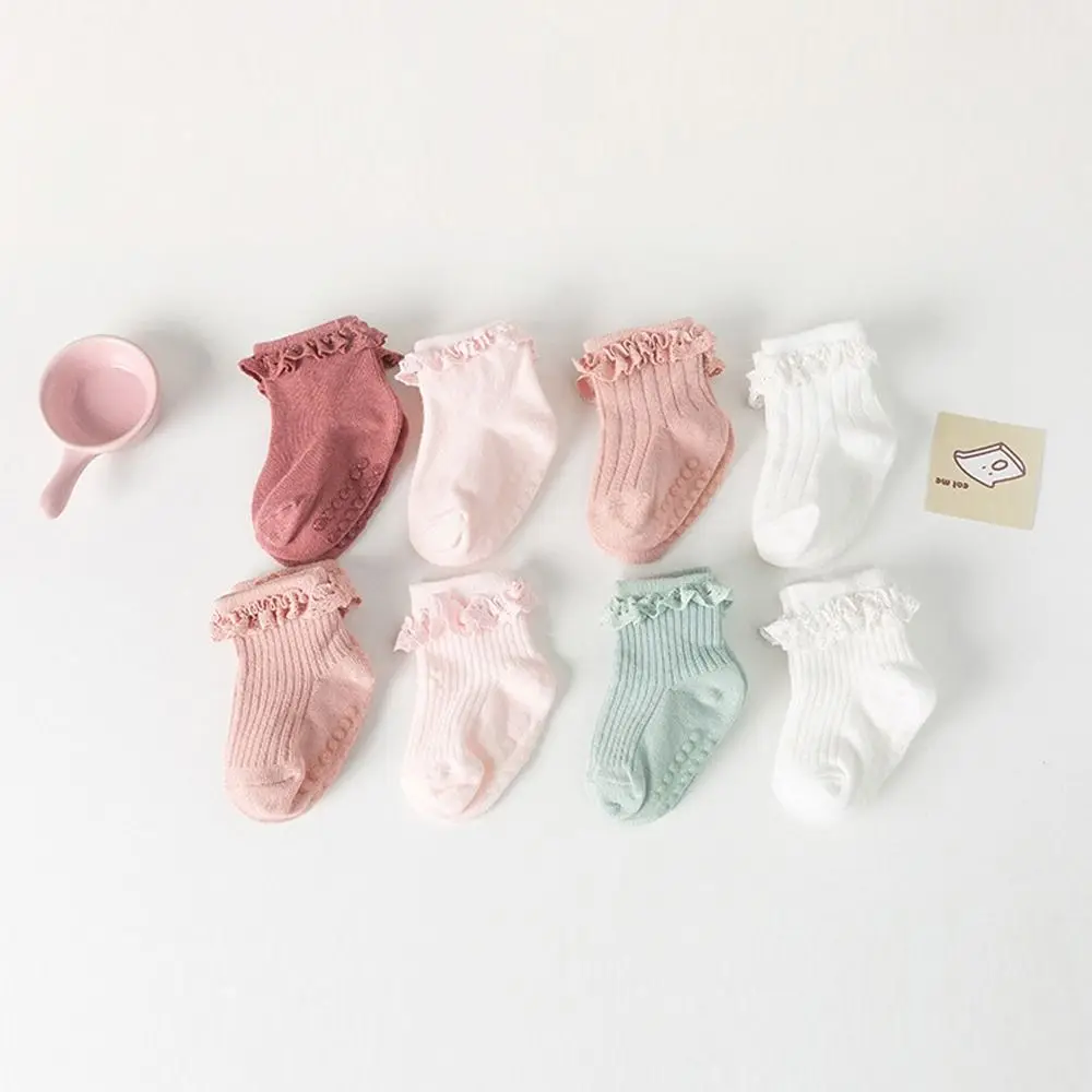 Solid Color Baby Socks Fashion Breathable Non-slip Newborn Stockings Dispensing Glue Elastic Floor Socks Toddler