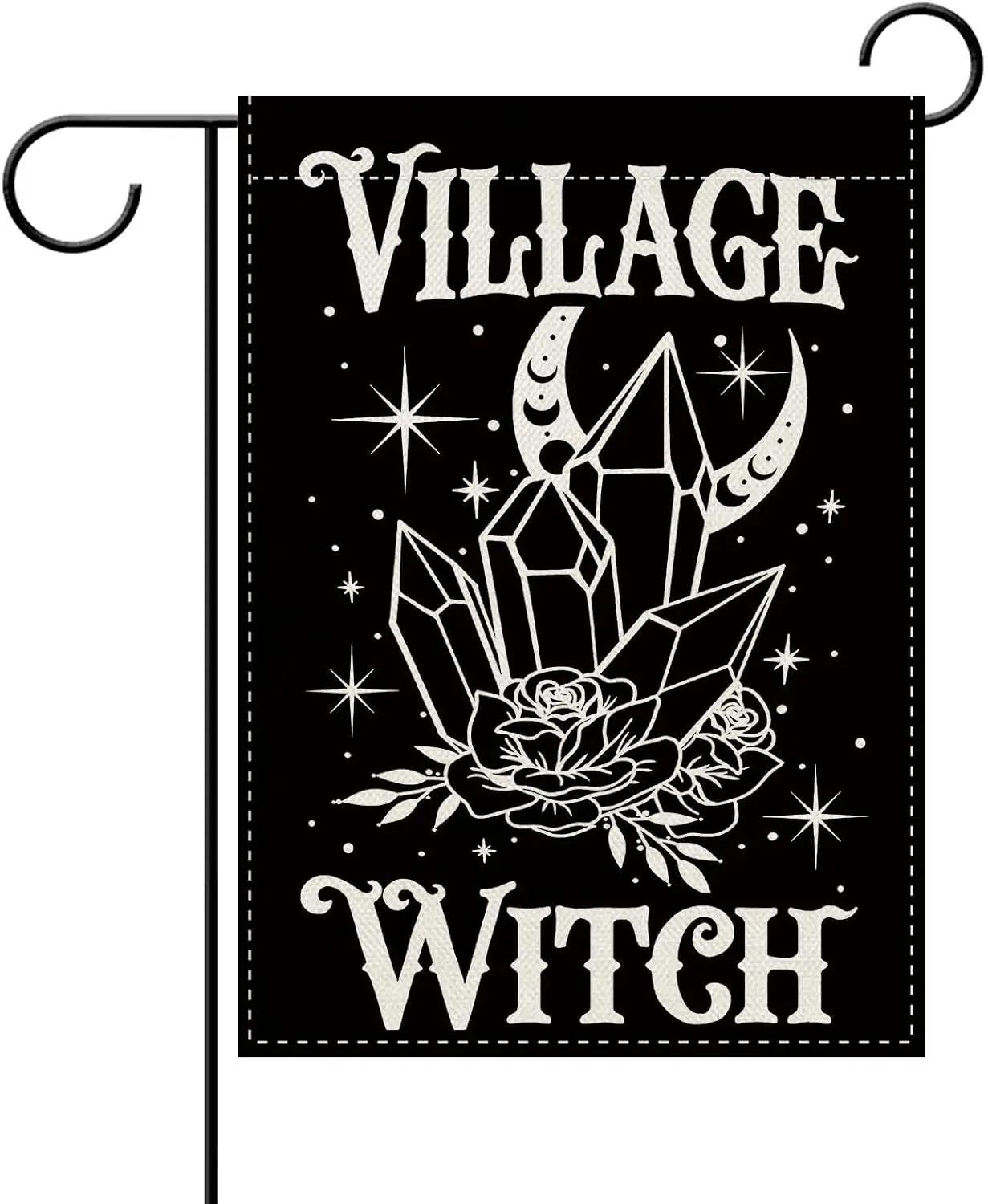 12X18in Village Witch Crystal Decorative Garden Flag, Gothic Dark Mystical