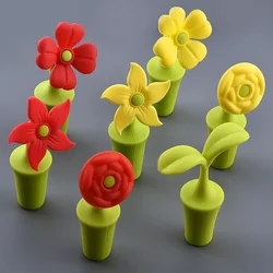 Flower Silicone Wine Bottle Stopper, Convenience, Beer Bottle Cap, Cork, Champagne Bottle Sealing Stopper, Kitchen Bar Accessori