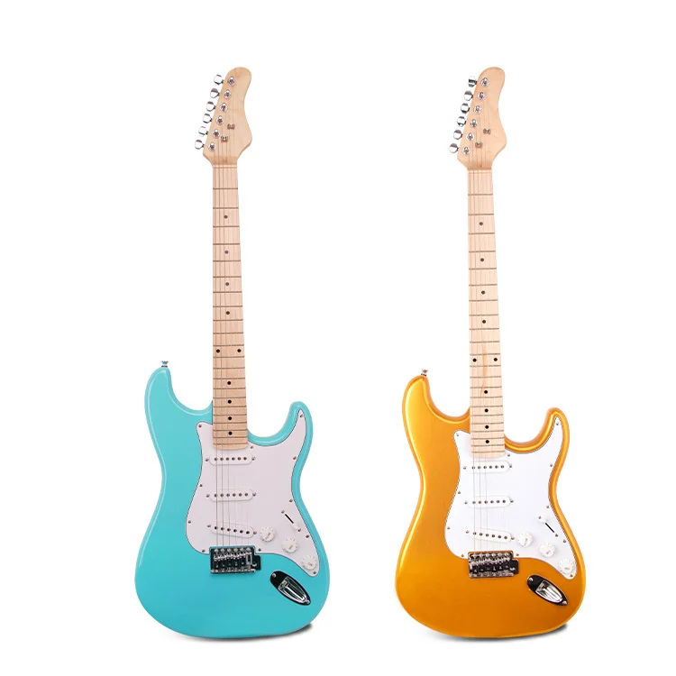 

Hooqu Hot Style Electric Guitar For Beginners Bright Metal Paint Finish High Quality Electric Guitar