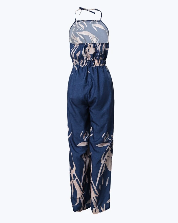 Love Girls, Sexy Print, Backless Split Wide Leg Jumpsuit In Stock