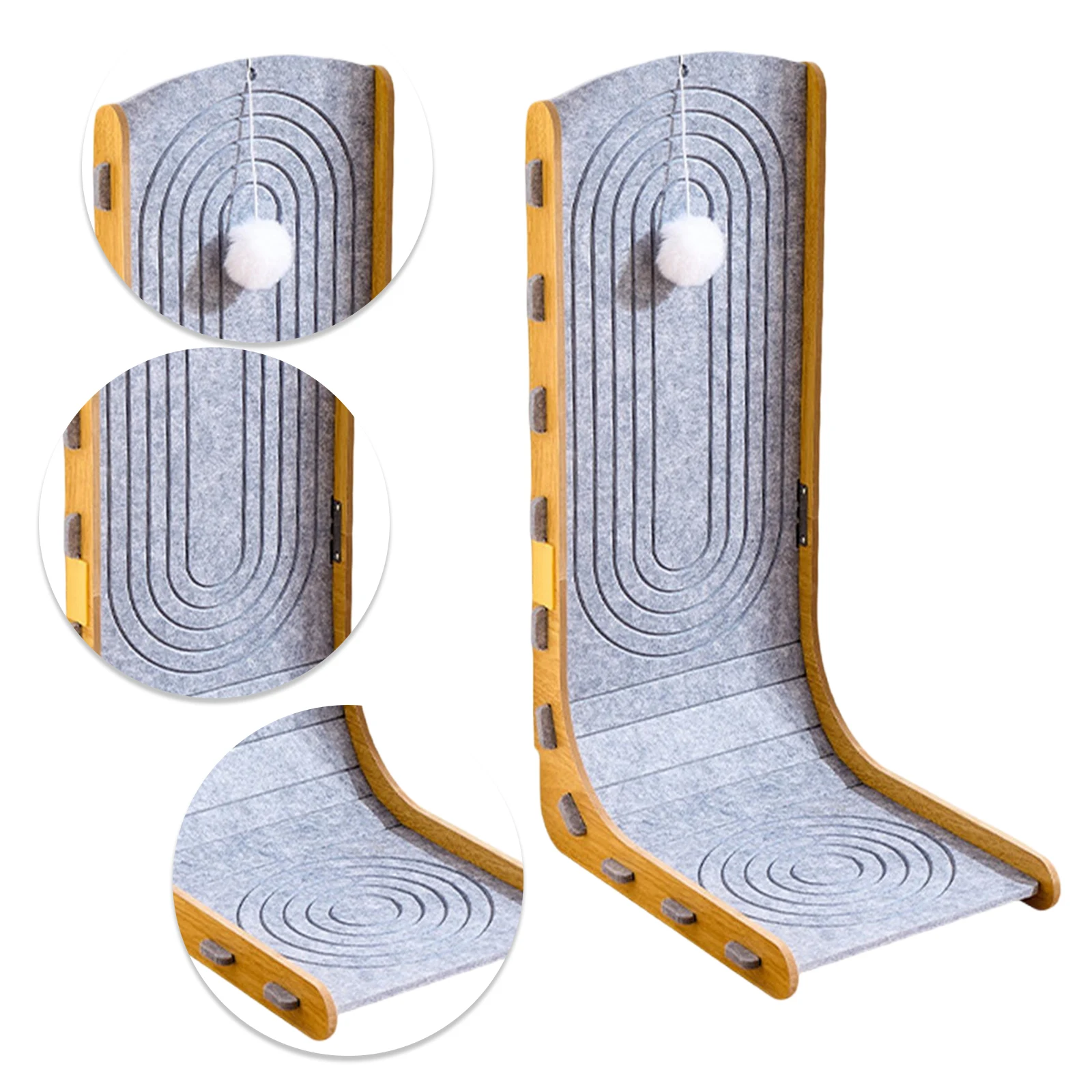 

Felt Cat Scratcher with Ball Wall Mountable Furniture Protector Large Cat Scratcher for Indoor Cats