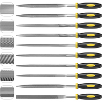 New Premium Needle File Set High-Carbon Steel Files with Non-Slip Ergonomic Handles for Precise Filing on Wood Model Plastic