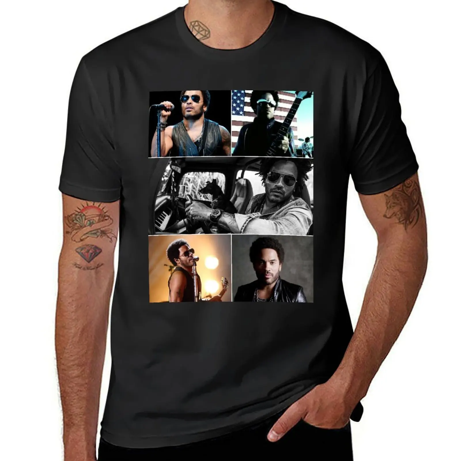 

Lenny Kravitz American singer-songwriter Ultimate Aesthetic Collage - 1 T-Shirt Blouse new edition mens big and tall t shirts