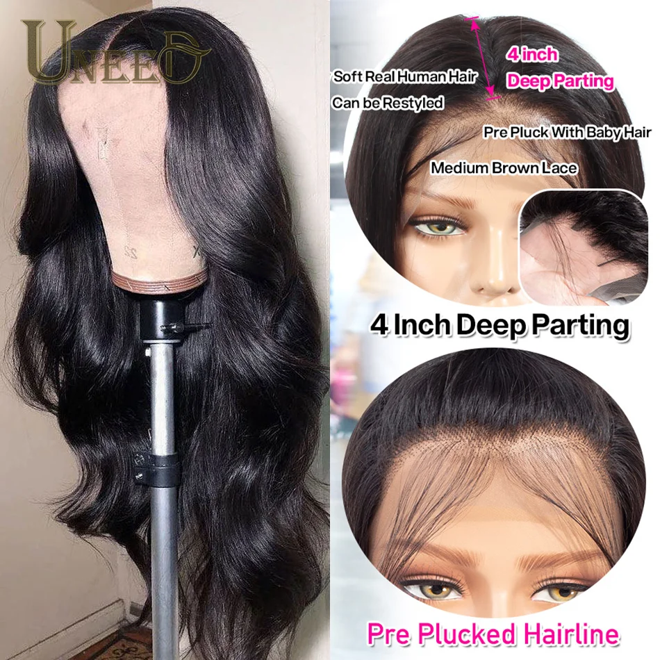 13X4 Kant Frontale Pruiken Lichaam Wave Kant Voor Menselijk Haar Pruiken Voor Vrouwen Pre Geplukt Peruaanse Body Wave remy Haar Kant Baby Haar