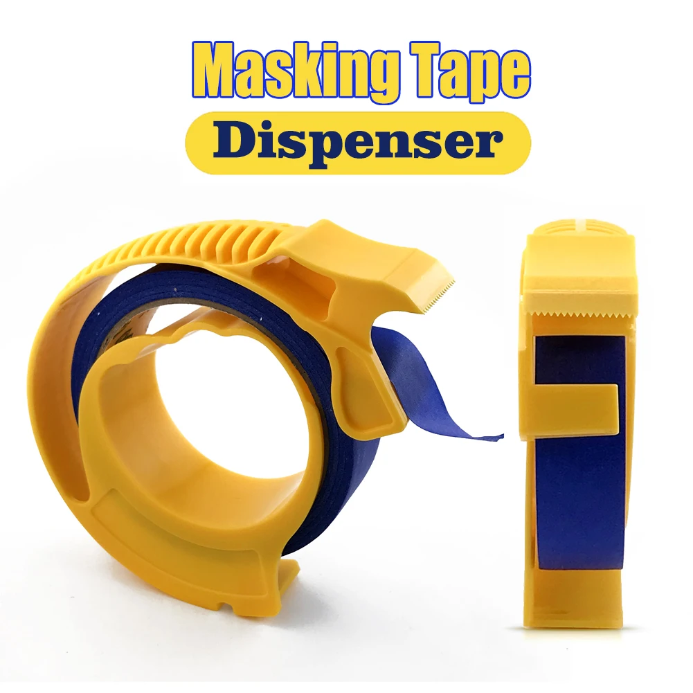 

Машина для диспенсера малярной ленты художника Синяя клейкая лента с желтым режущим инструментом для ремонта и украшения трещин на плитке