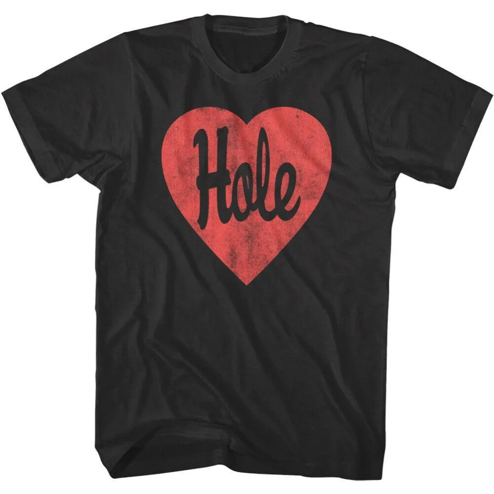

2025 Hole Vintage Heart Logo TShirt Courtney Love Band Short Sleeve T-shirt Short Sleeve High Quality T-shirt for Men and Women