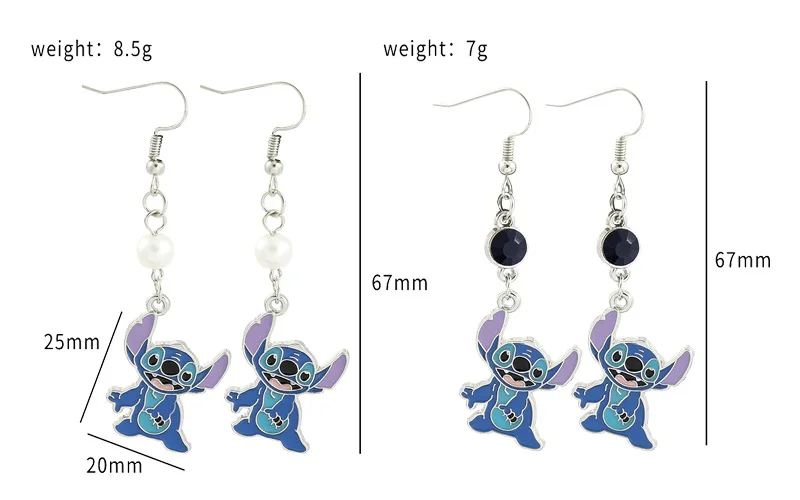 Disney Lilo & Stitch Dangle Earring Women Cartoon Anime Angle Stud Earring Inspired Girl Charm Jewelry Accessories Kid Xmas Gift