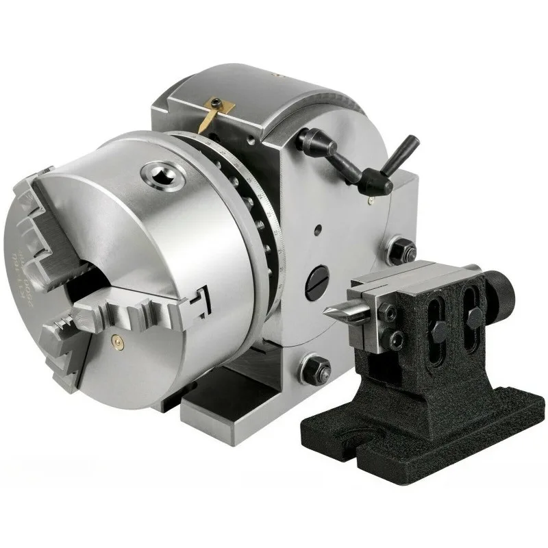 For BS-0-4 Inch Hand Crank Precision Universal Indexing Head BS Type Milling Machine Simple Accessories, with Tail Seat