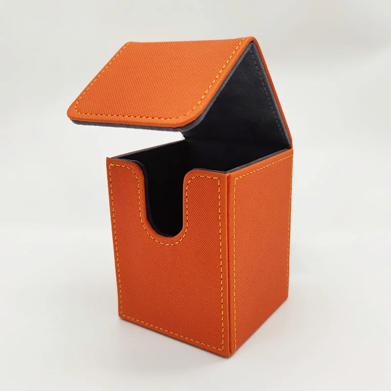 Kaartendoos, kaartendoosje voor meer dan 100 kaarten met hoesjes, PU lederen kaartendoos voor game trading cards.