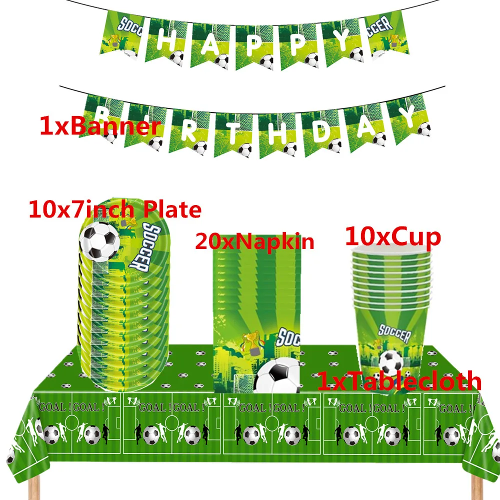 

Football Party DIY Tableware Supplies boys Children's Birthday Decoration Paper Plate Cup Napkin Holiday Cake Gifts Toy