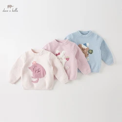 Dave Bella Kids Clothes Sweaters Casual Winter Sweaters Cute Cartoon Sweaters Children Girls Boys Thick Sweater DB4223269