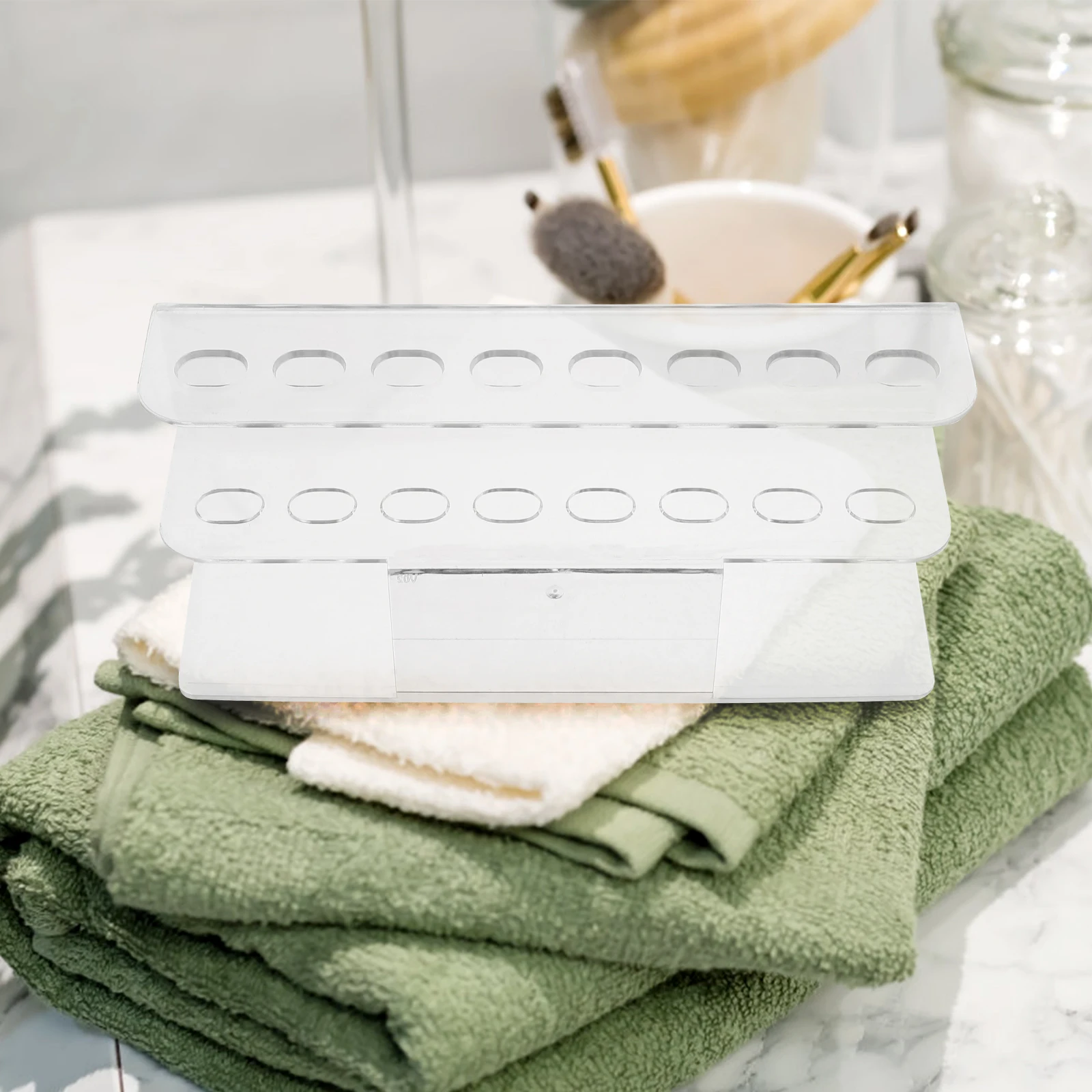 

Acrylic 8 Slot Tweezer Storage Holder Compact Display Rack for Eyelash Extension Tools Professional Makeup Accessories Organizer