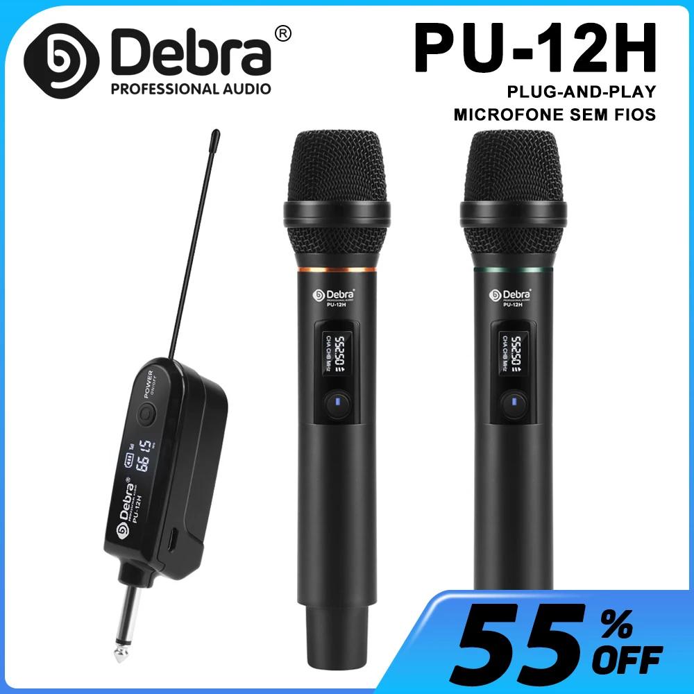 PU-12H professional wireless handheld microphone with UHF anti-whistling, plug and play, for wedding party, performance, church