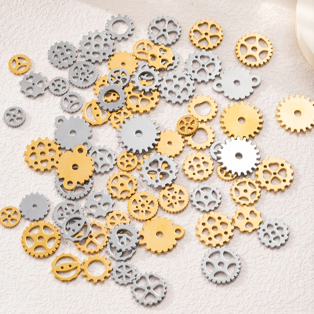 20g Stainless Steel Random Metal Steampunk Gears Charms For DIY Pendants Necklaces Jewelry Crafts Making Accessories Supplies