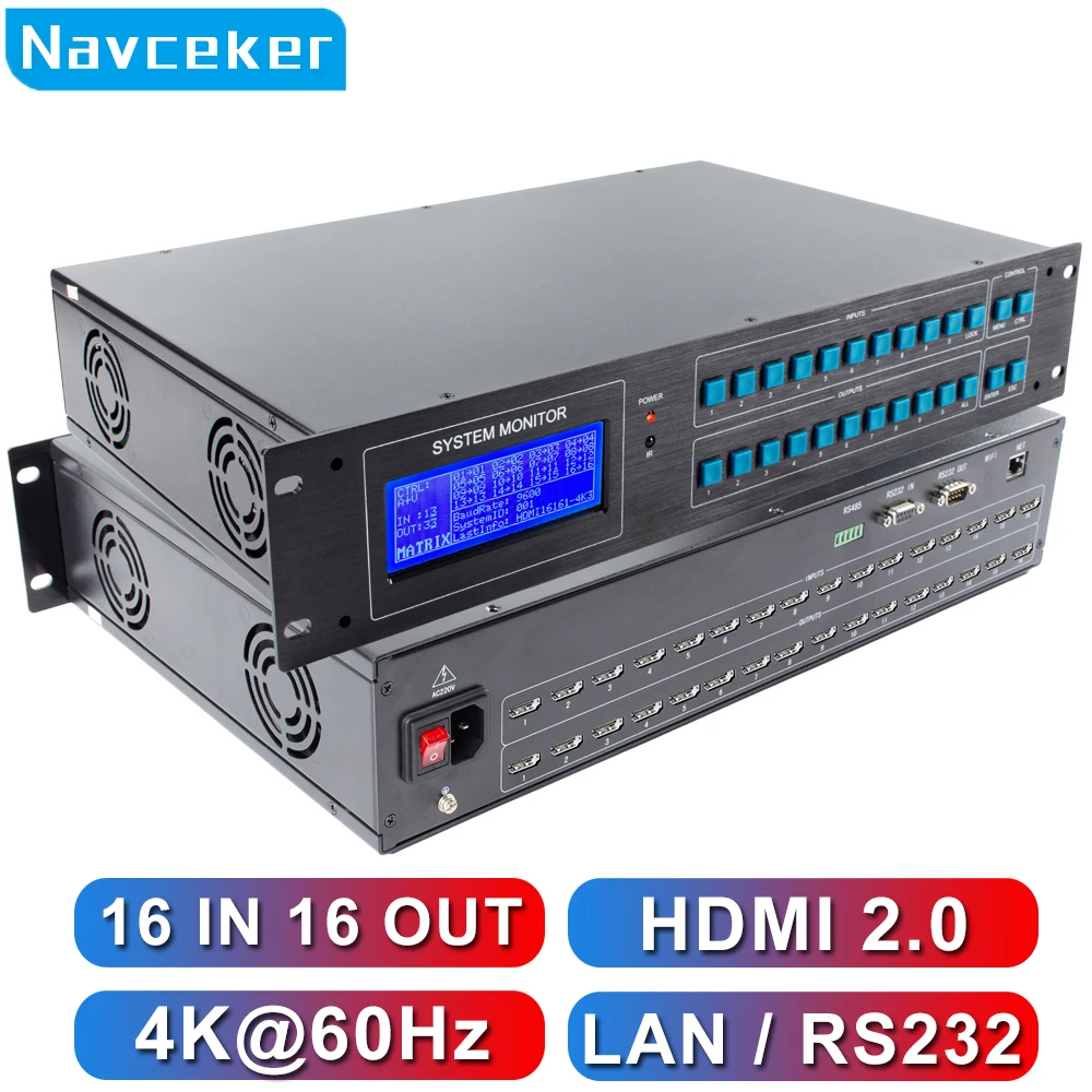 ProAV 4K 60Hz HDMI Audio/Video Matrix switch 4x4 8x8 8x16 16x16 Chassis style Digital Signal Host Matrix Switcher 1080P For HDTV