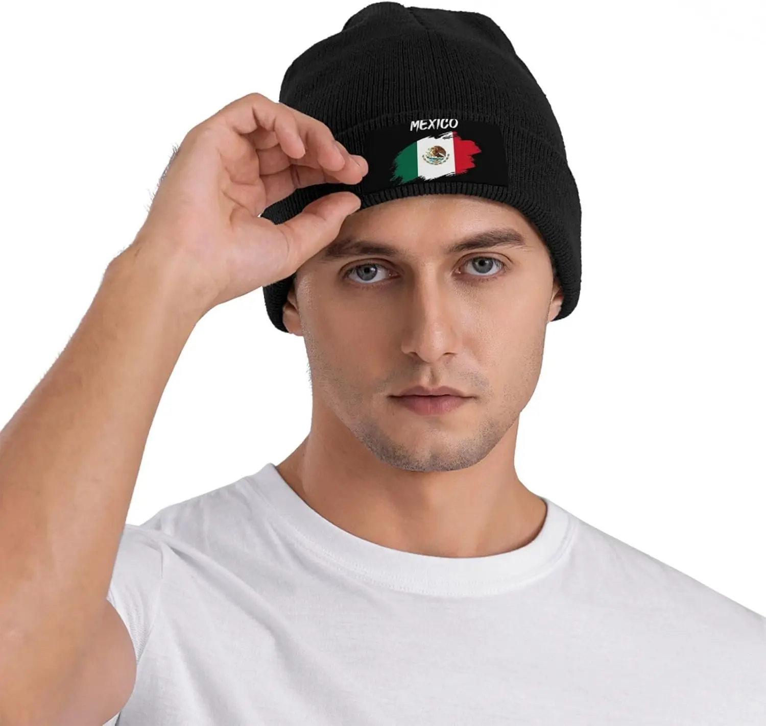 Funny Mexico Flag Beanie for Men Women Slouchy Beanie Hats Winter Mexican Knit Caps Soft Ski Hat Unisex 6