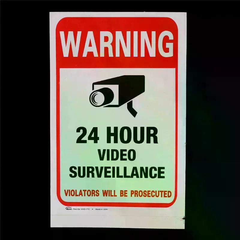 5Pcs 24H CCTV Video Camera System Security Warning Sign Sticker Surveillance Monitor Alarm Cameras Wall Sticker Decal