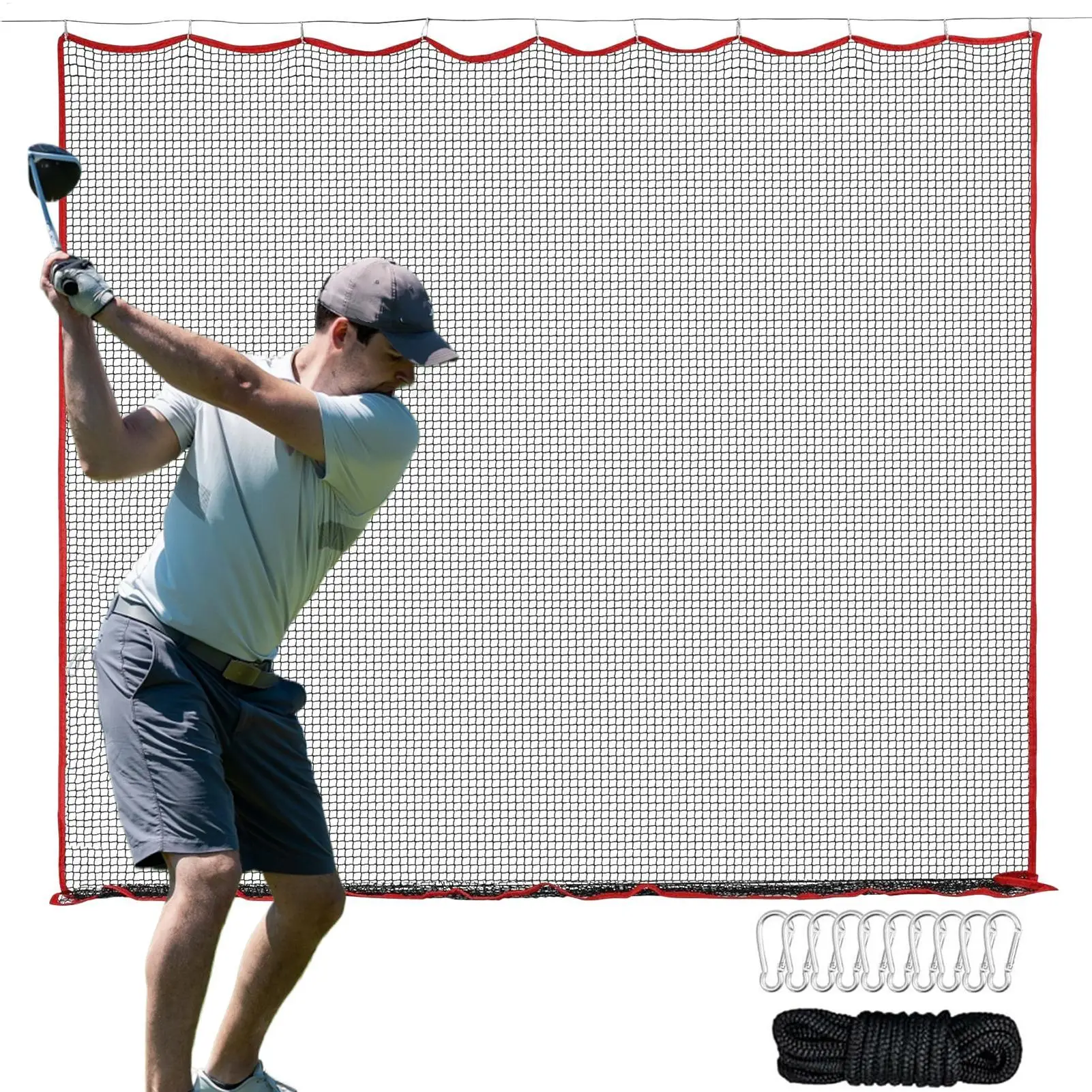Baseball Training Net 10x10ft Football Trainer Golf Throwing Rebounder Netting Practice Net for Ball Sports Catching Train