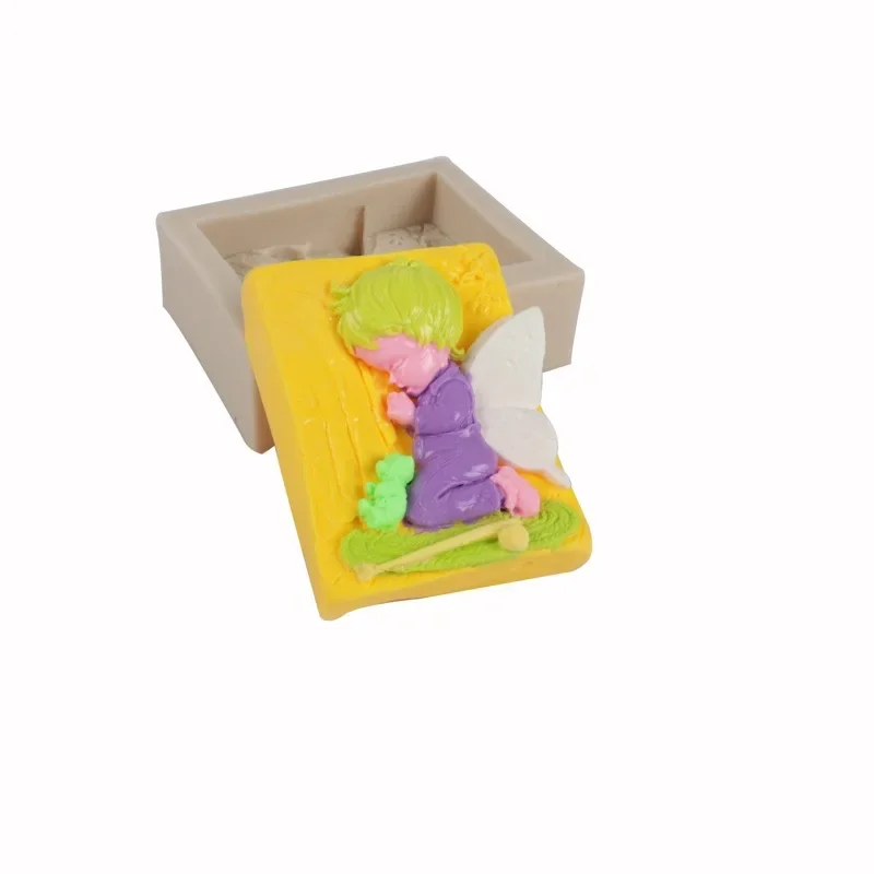 Fondant Mould Prayer Angel Soap Soap Mould Angel Boy Girl Cake Mould Baking Epoxy Tool