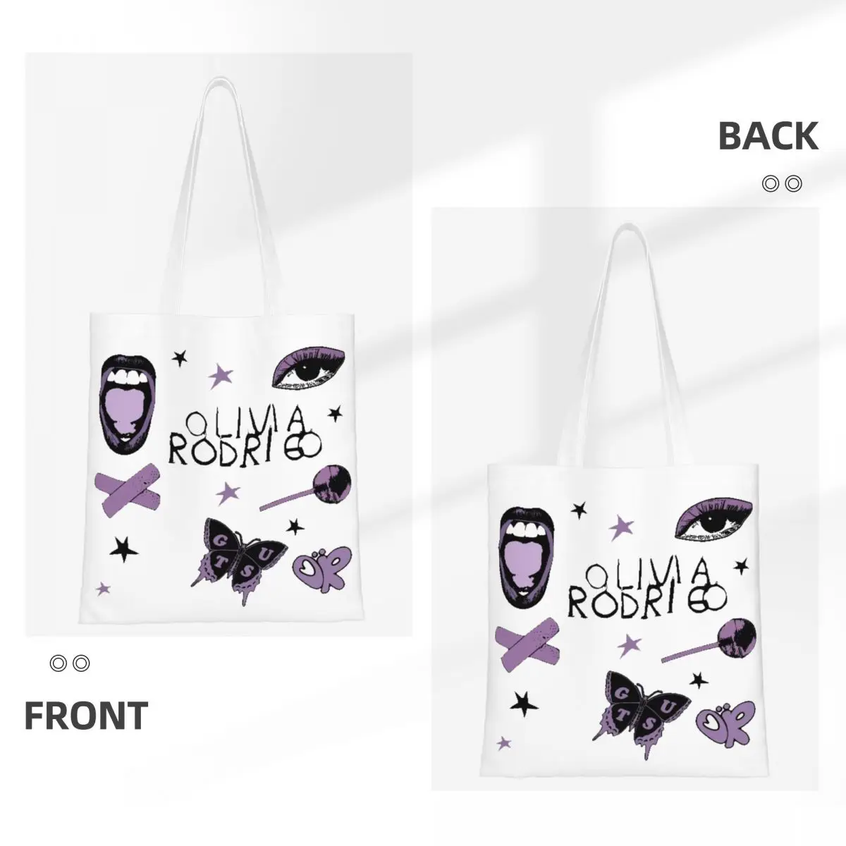 Custom Fashion Olivia Vampire Rodrigos Sour Guts Shopping Tote Bag Reusable Grocery Canvas Shoulder Shopper Bag