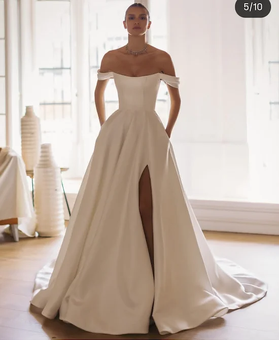 Hochzeitskleid, individuell anpassbar, herzförmig, bodenlang, schulterfrei, für Damen 2026, Seitenschlitz, Vestidos de Novia, wunderschön