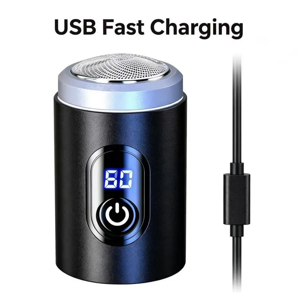 Portable Travel & Home Washable Electric Razor - USB Mini Men's Shaver with Alloy Body & Digital Display