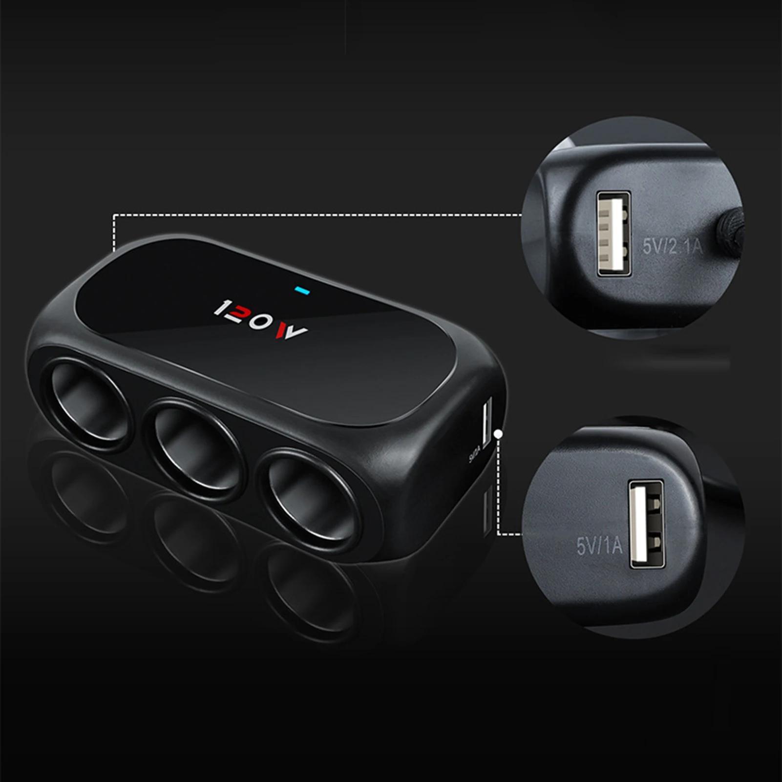 

Автомобильный прикуриватель с двойным USB-интерфейсом, медные оловянные USB-контакты, автомобильное зарядное устройство, адаптер для внедорожников и грузовиков