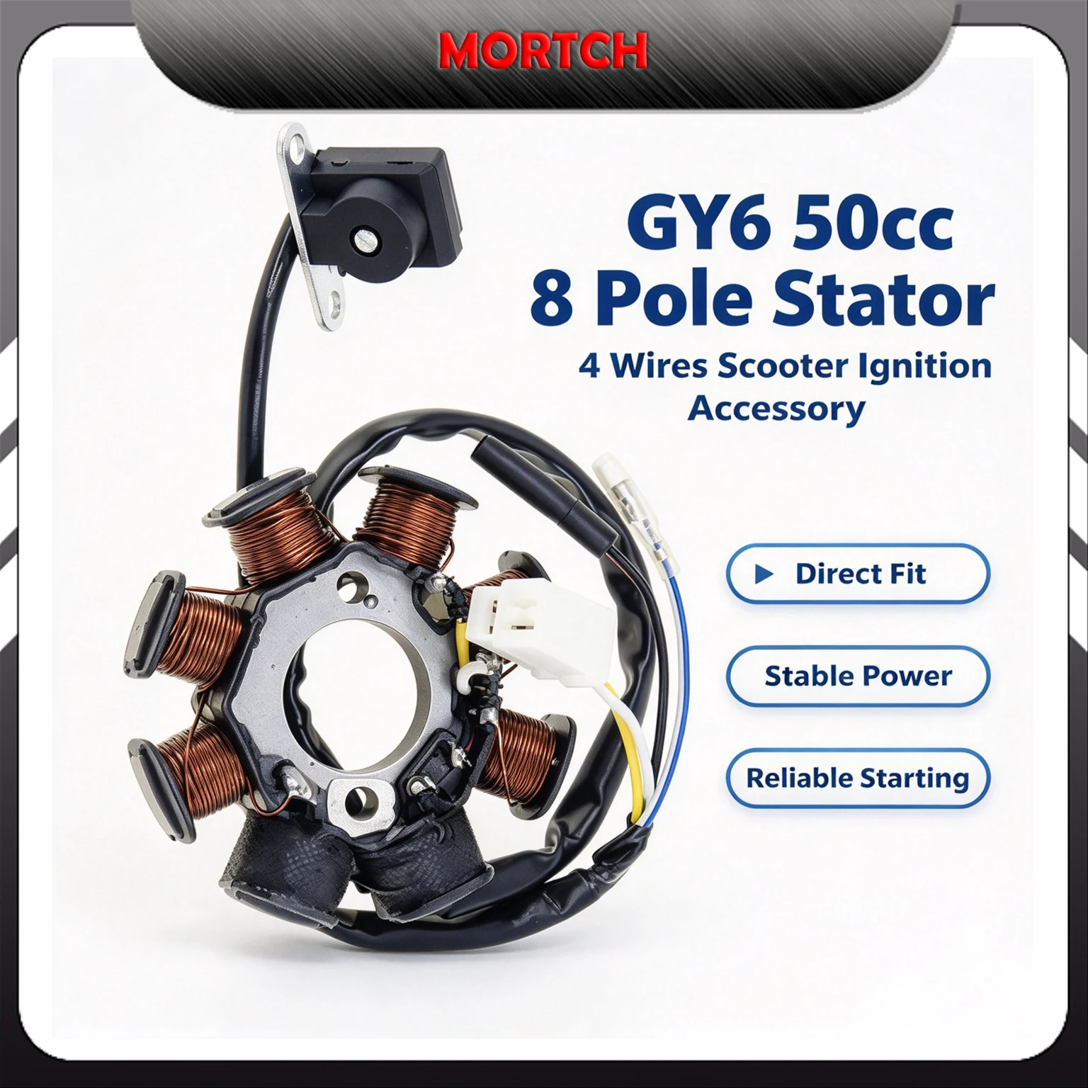 8 Pole Stator Magneto Generator MIGY50-4039A For GY6 50cc 125cc 150cc 139QMB 4 Stroke Scooter Parts