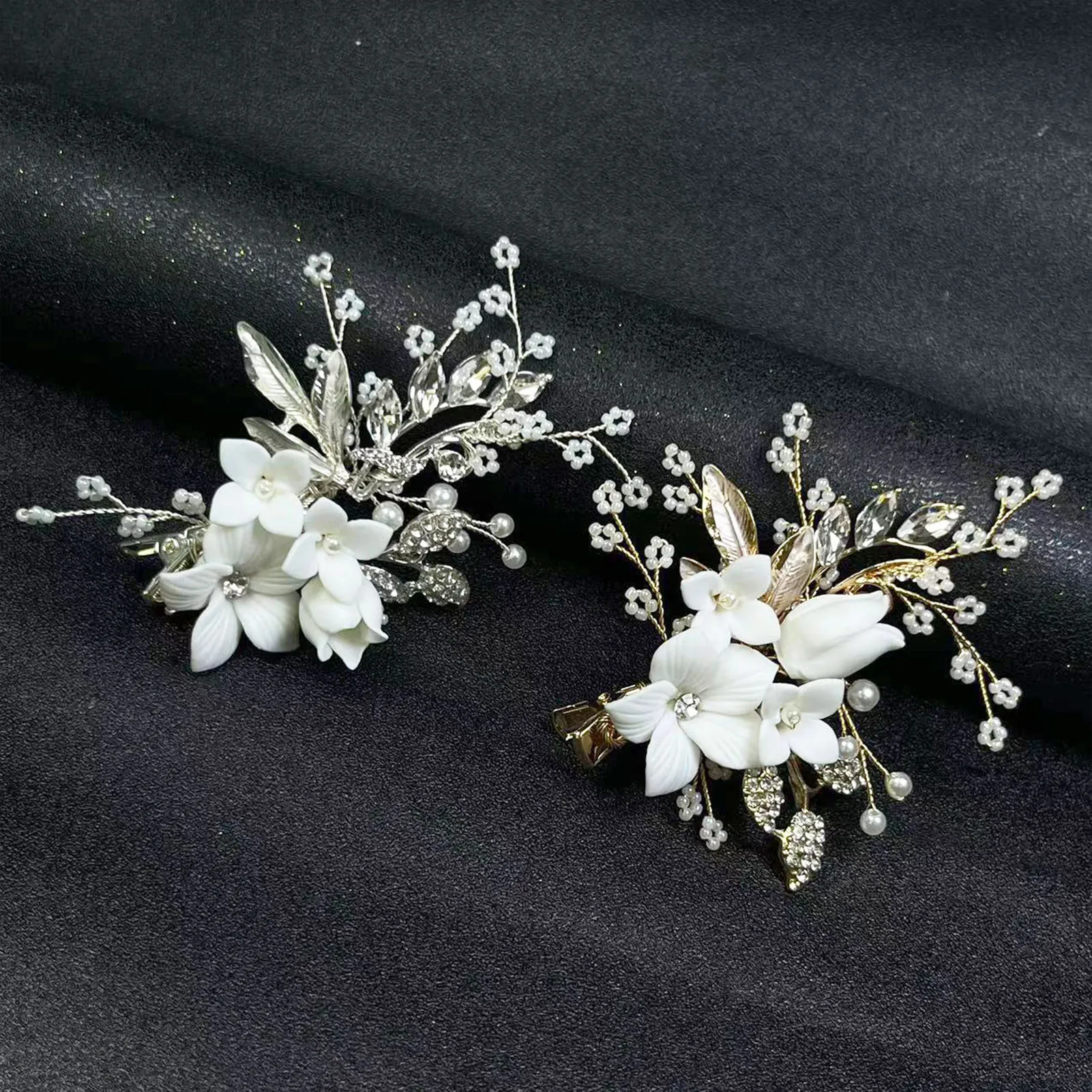 

Свадебные заколки для волос женская бижутерия для волос головной убор керамические заколки для волос с цветами модная жемчужная шпилька для волос свадебный головной убор