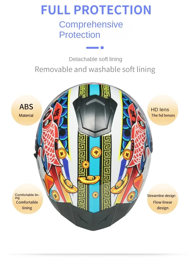 LVS-701 Safety Motorcycle Helmets Full Face Dual Lens Racing Helmet Strong Resistance Off Road Helmet DOT Approved