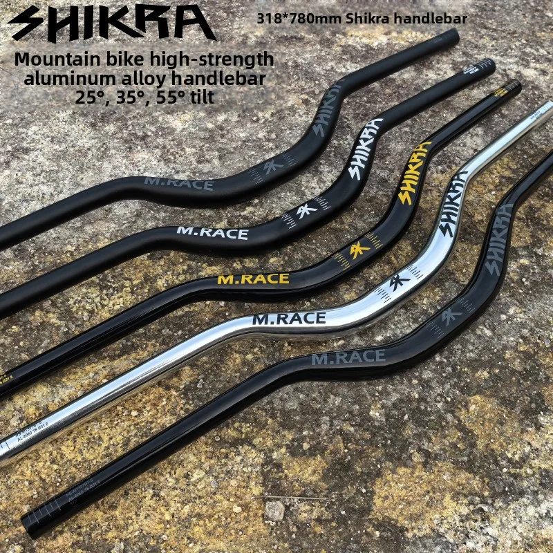 Mountain Bike Bar Handlebar for Downhill Racing Silicone Grips 31.8mm Diameter Aluminum Alloy Adult Competition Grade