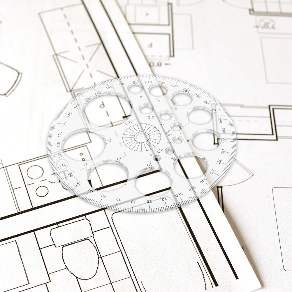 8pcs Circle Protractor Clear High Accuracy 360 Degree Measuring Tool Drafting Ruler For Geometry Woodworking Office Students