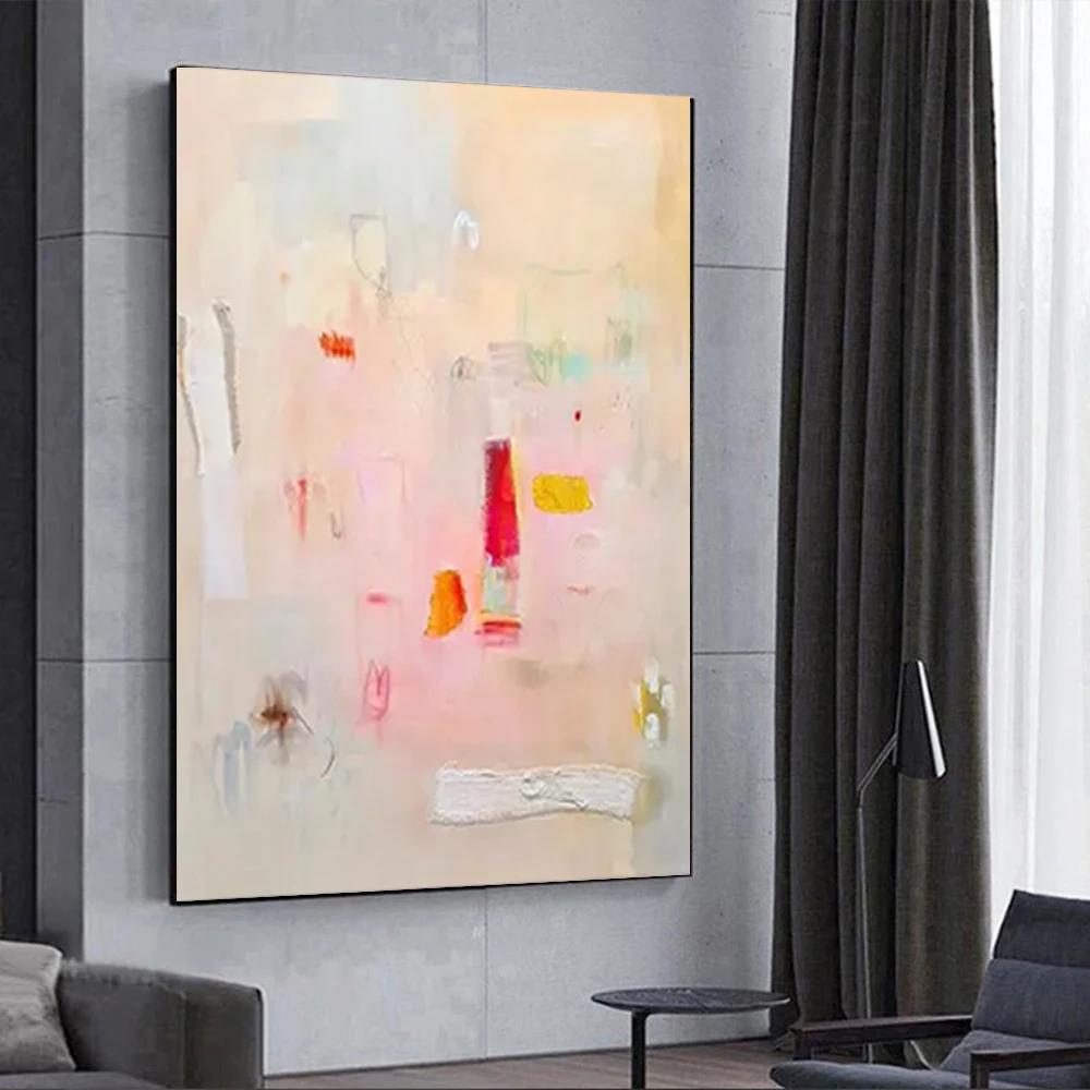 100% Hand-Painted Oil Painting Color Block Gold Leaf Paintings Decor Living Room Abstract Mural For Home Hanging Image Wall Art