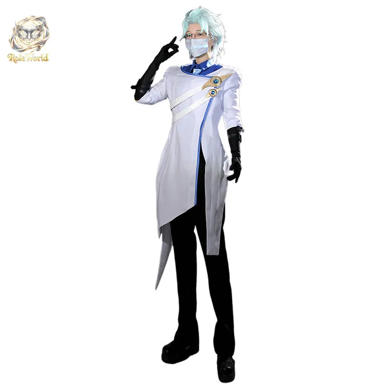 Neues Genshin Impact Dottore Doctor Segment Second Moon Komplettset Cosplay-Kostüm Anime-Spiel-Outfit für Comic Con Halloween
