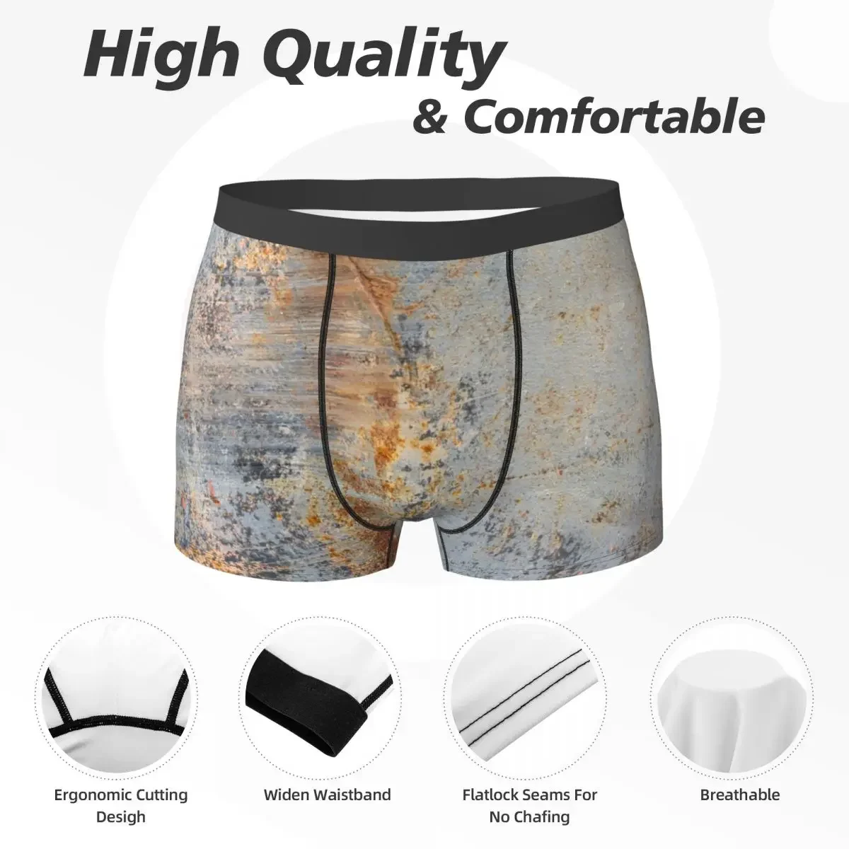 Boxer Underpants Shorts Burn Blue Rust Panties Men's Comfortable Underwear for Homme Man Boyfriend Gifts