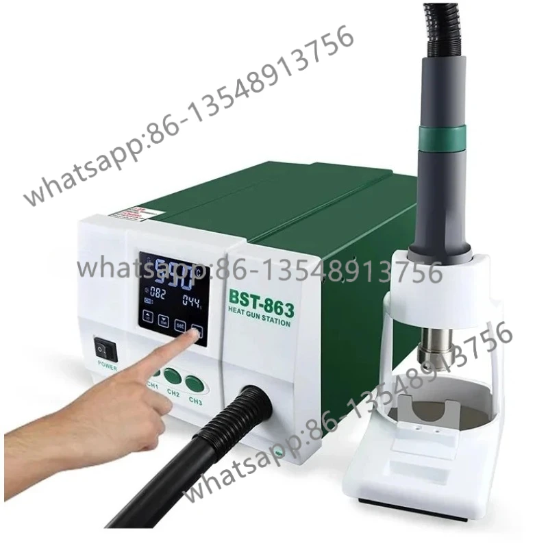 

BST-863 Станция для распайки термофена, цифровой дисплей, сенсорный ЖК-термостат, антистатическая сварочная станция