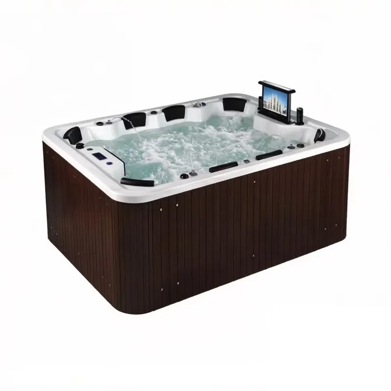 7 Person Balboa Smart Modern Outdoor Hot Tub Whirlpool Massage Spa Bathtub Acrylic Jacuzzi with 121 Jets Constant Temperature