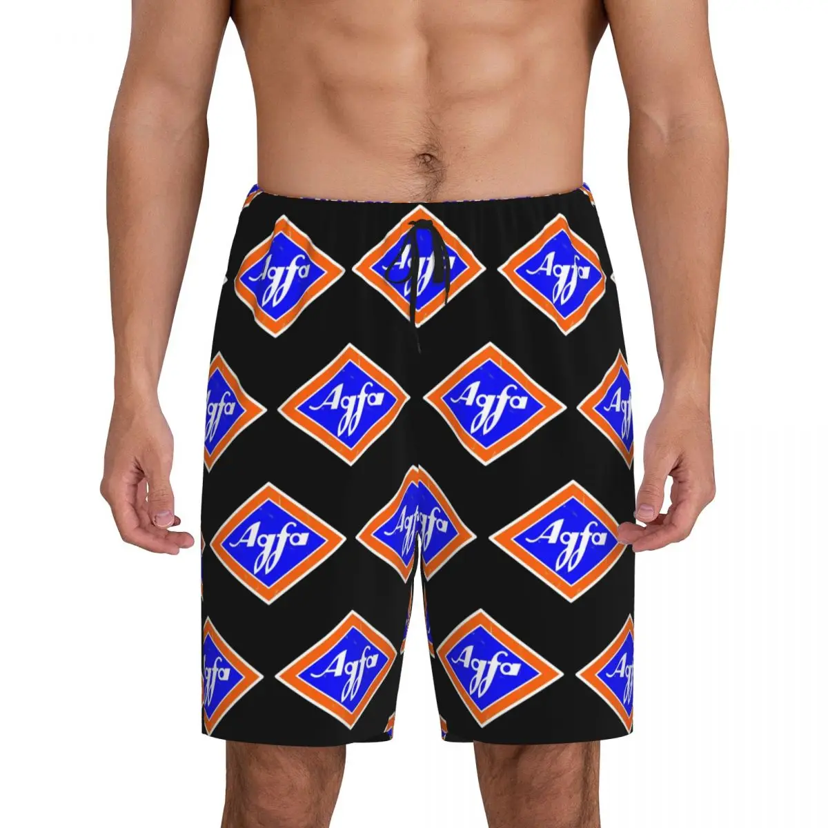 

Мужские короткие пижамные шорты с логотипом Agfa в стиле ретро 1960-х годов, для сна и отдыха