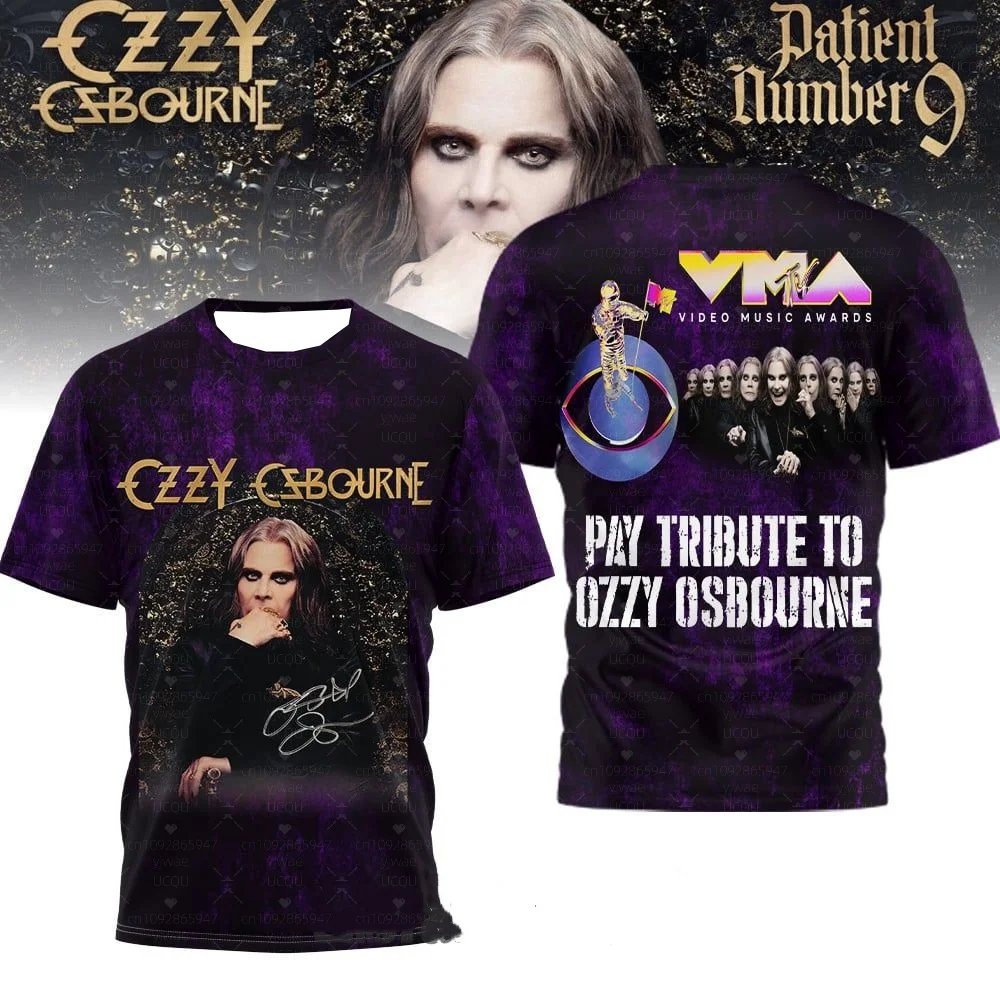 Cosplay Hot Rock Ozzy Osbourne estampado 3D hombres mujeres Hip Hop moda Camiseta de manga corta Harajuku Camiseta de cuello redondo Top de gran tamaño