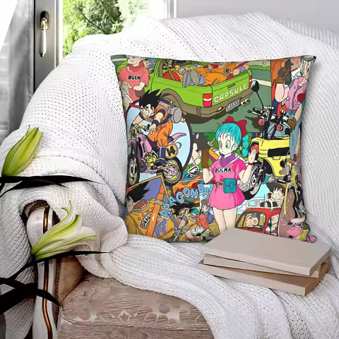 Dragon Ball Square Pillow Covers Polyester Couch Cushion Case Funny Decor Pillow Cover 40*40
