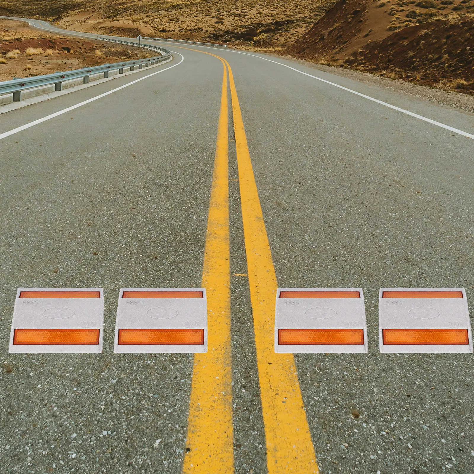 Reflective Pavement Marker Road Stud Aluminum Construction Easy Install High Visibility Safety Marker for Driveway Parking