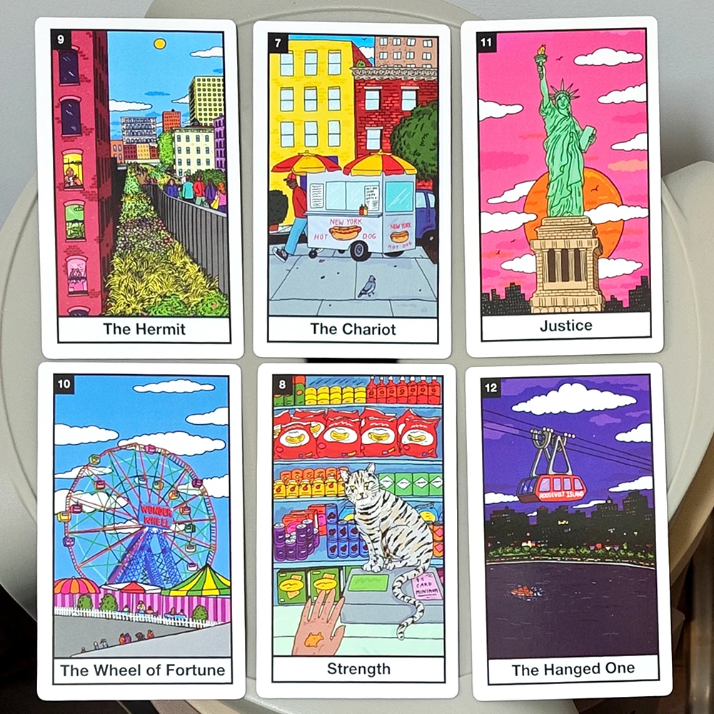 Tarot de Nueva York: Mazo de 78 cartas Big Apple Divination de 12*7 cm – Cartas de tarot modernas con temática de la ciudad de Nueva York para místicos urbanos