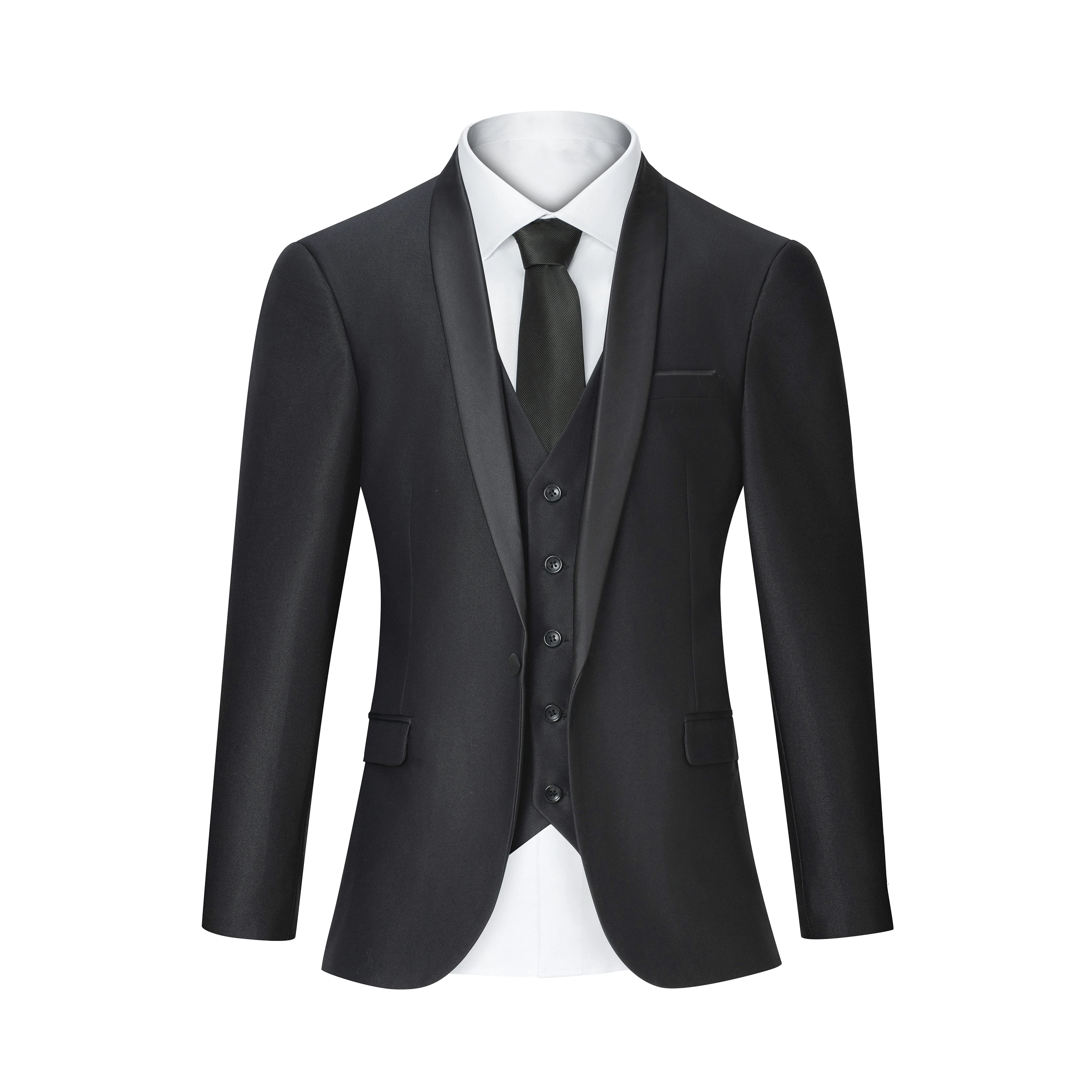 새로운 럭셔리 파티 무대 남자 정장 의상 의류 신랑 들러리 레귤러 피트 턱시도 3 피스 세트 자켓 + 바지 + 조끼 블레이저 바지